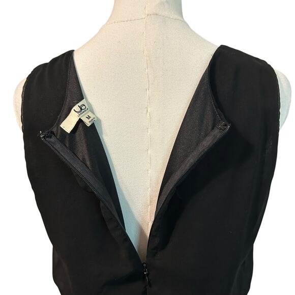 YA Los Angeles Dress Silk Blend Black Sheer w/ Lace Lining Med Sleeveless - Picture 6 of 11